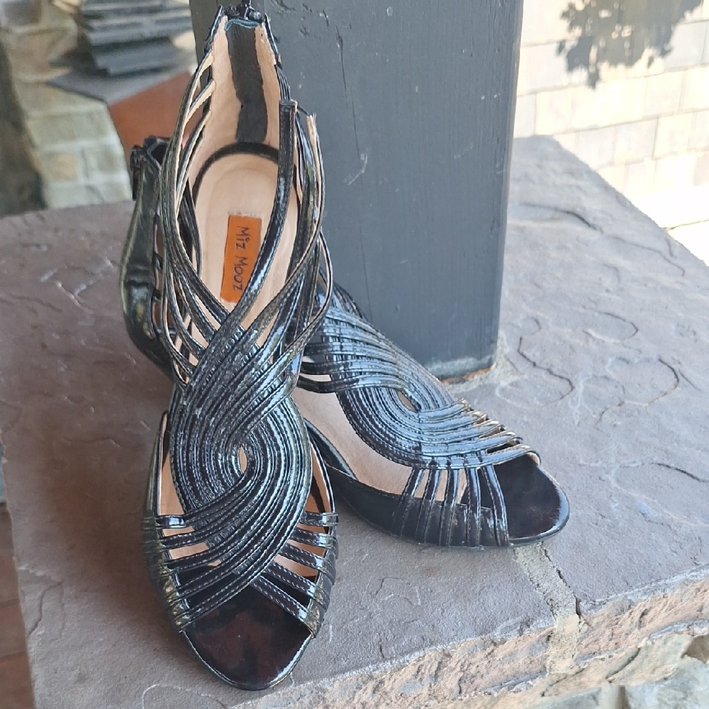 Miz Mooz Classic Chic Black Strappy Heels